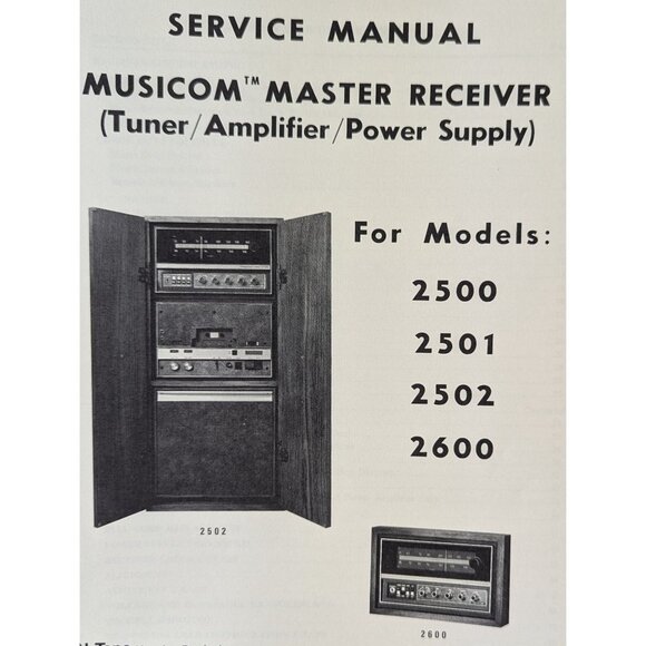NUTONE SERVICE MANUAL FOR MUSICOM MASTER RECEIVER MODELS 2500, 2501, 2502, 2600 - Picture 3 of 9